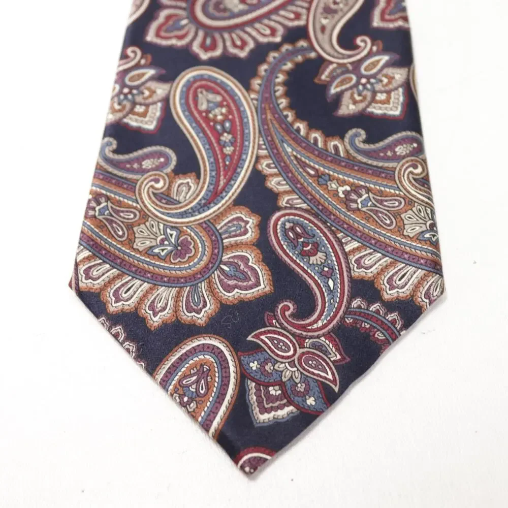 Golden House Custom Cravat Tie Mens 57 in Silk Multicolor Paisley Wide